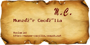 Munzár Cecília névjegykártya